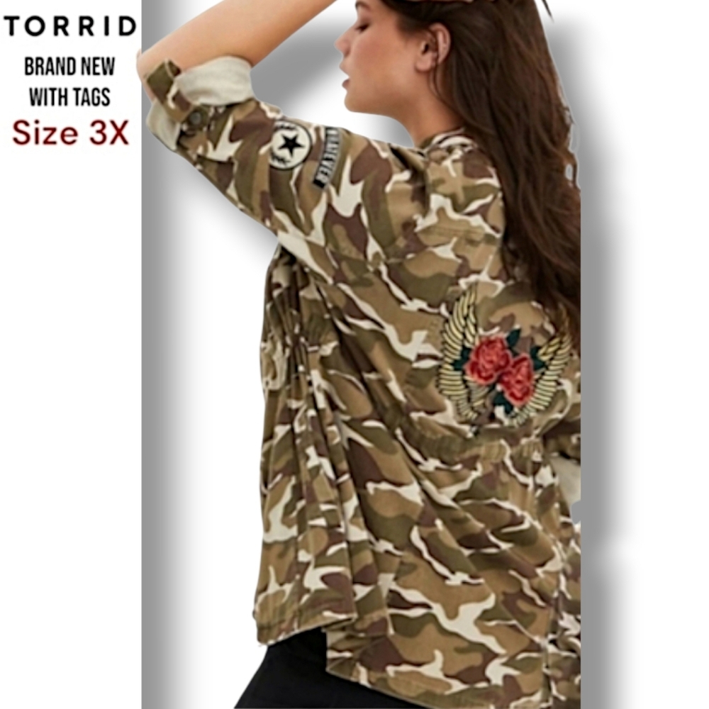 Torrid Embroidered Camo Jacket  BRAND NEW WITH TAGS